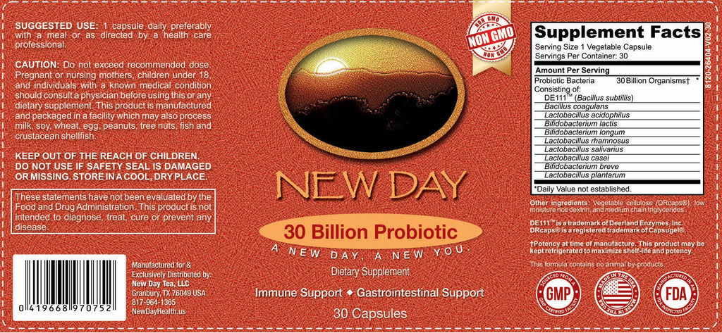 30 Billion Probiotic Supplement with Clinically Researched Strain DE111 |1 Month Supply