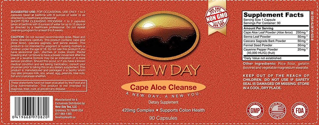 Cape Aloe Cleanse | Natural Laxatives For Constipation |  Non-GMO Capsules